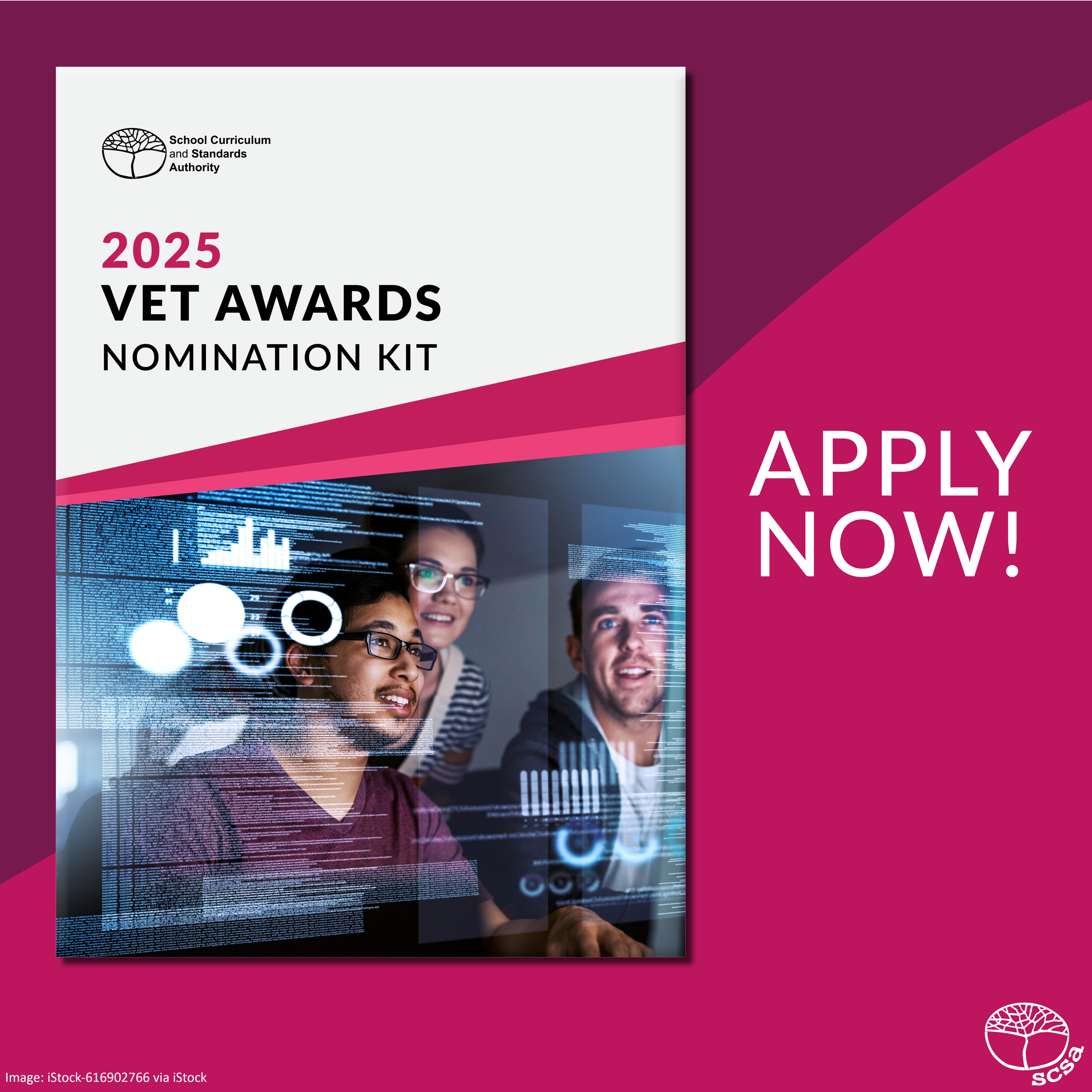 Image of the 2025 Vet Awards nomination kit with the text Apply Now
